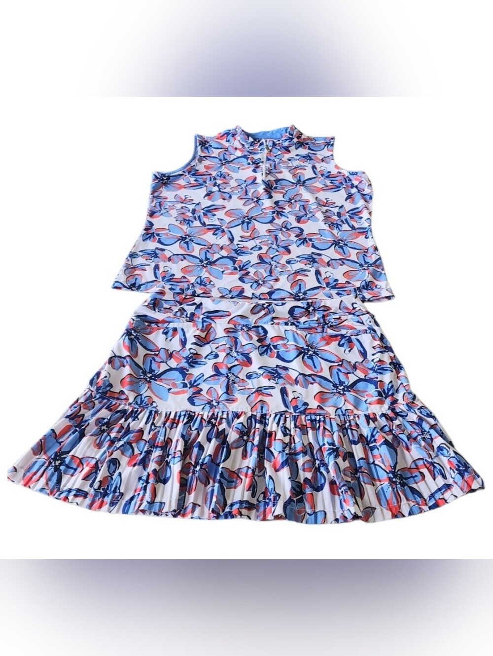 Tail Blue & Pink Floral Shirt And Skirt - Picture 2 of 11